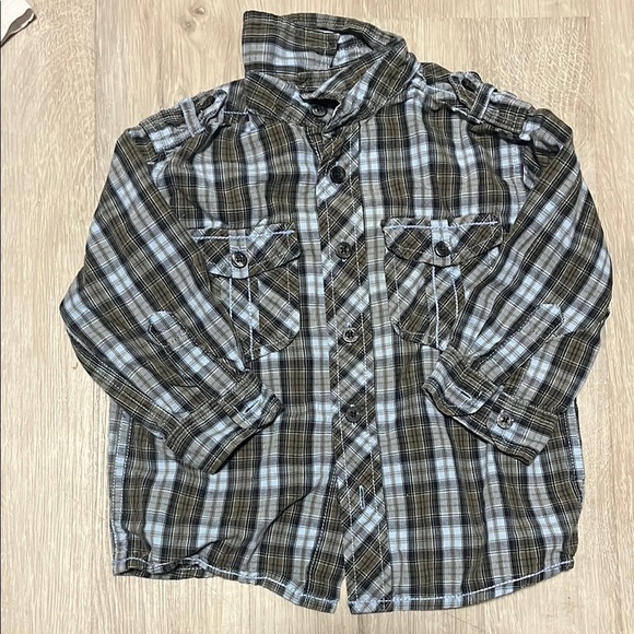 4/$20 Boy’s Plaid Shirt - Black and Gray - Picture 1 of 1